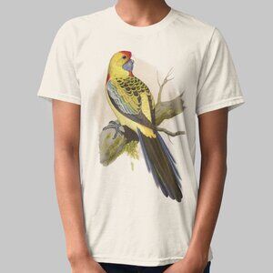 Canary Rosella Vintage Parrot Print Short Sleeve Graphic Tee T-shirt S M L XL